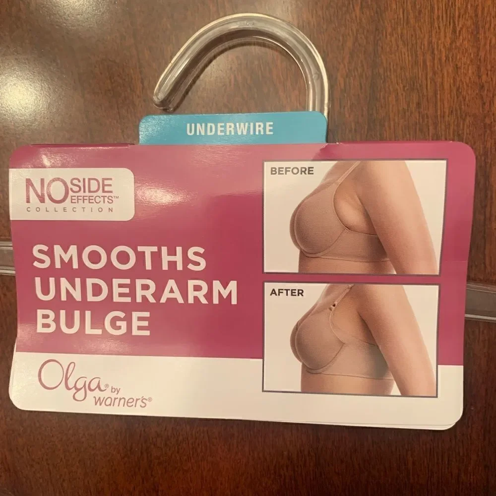 ❤️Olga Women’s no side effects underwire contour lightweight white bra 40D , NWT